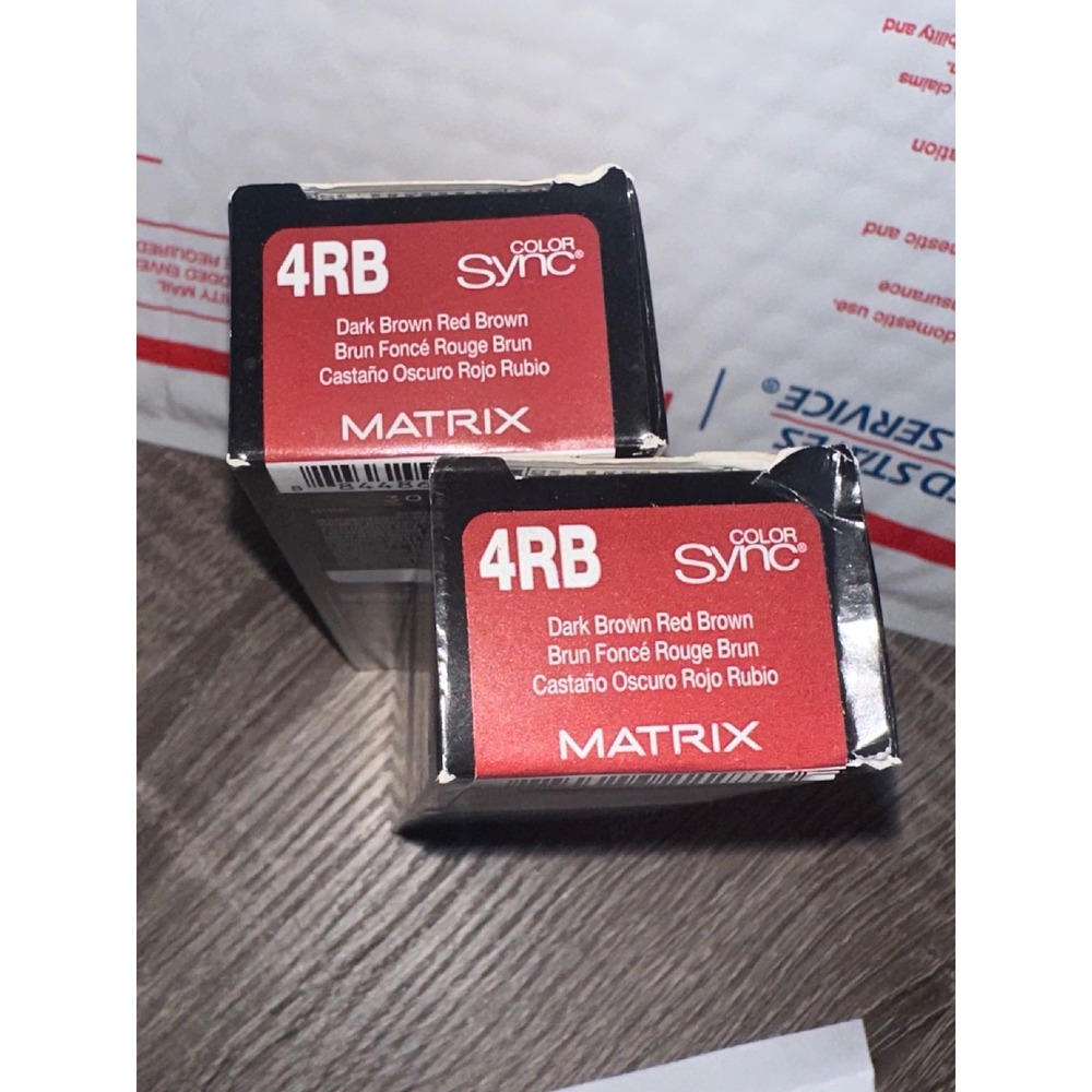 Matrix Color Sync 4RB Dark Brown Red‎ Brown Demi-Permanent Hair Color Lot of 2